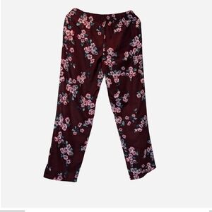 Pre-owned Liz Claiborne Floral Pajama Pants - Burgundy and Pink